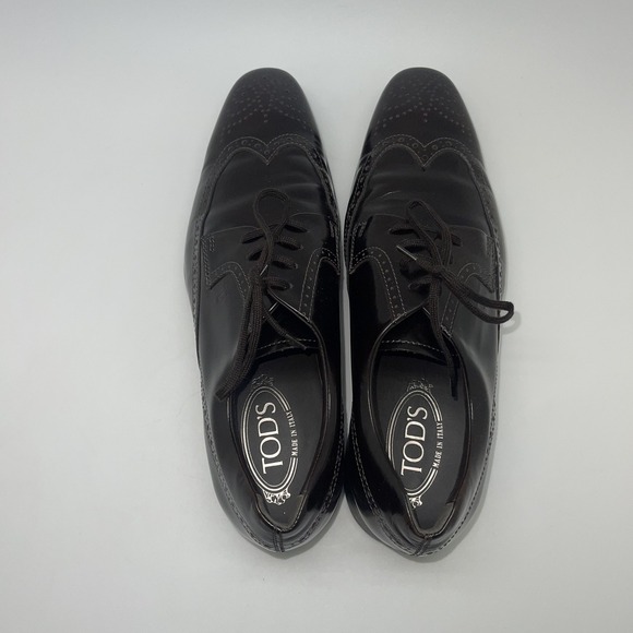 Tod\'s Shoes Mens Size 8 Brown Leather‎ Wingtip Oxford Dress Italy Brogue Lace Up main image 12